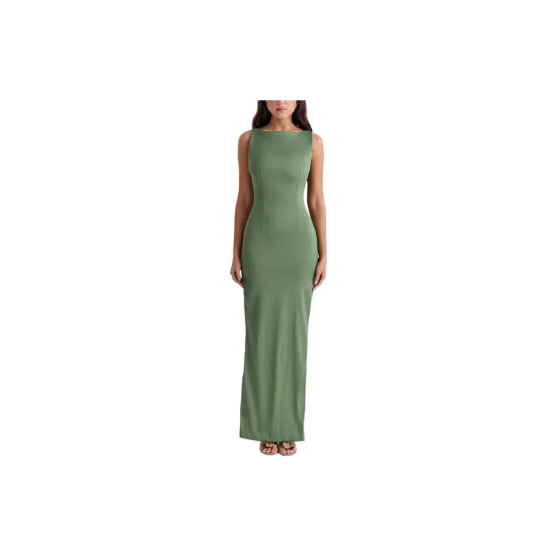 HOUSE OF CB FILOMENA Sleeveless Dress Women's OLIVE/Olive-4