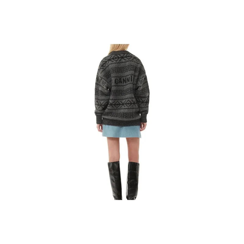GANNI FW23 Sweater Knitwear Women's Charcoal Gray-1