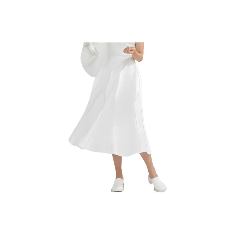 BLUEerror Casual Long Skirts Women's White-7