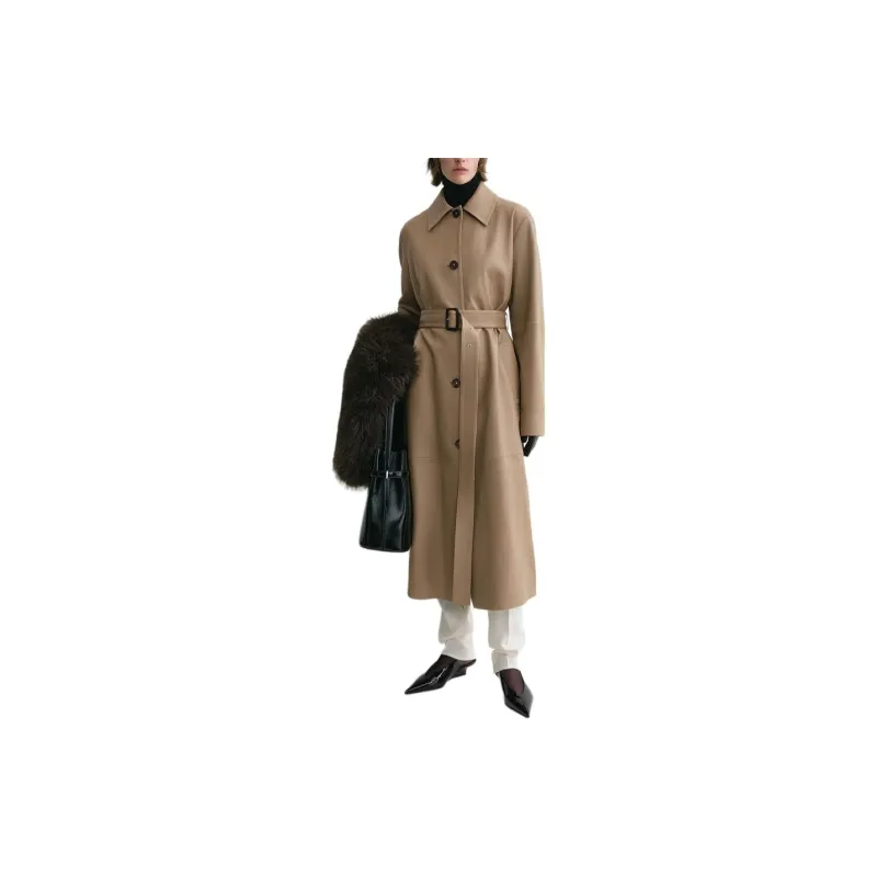 TOTEME Belted Leather Coat-1