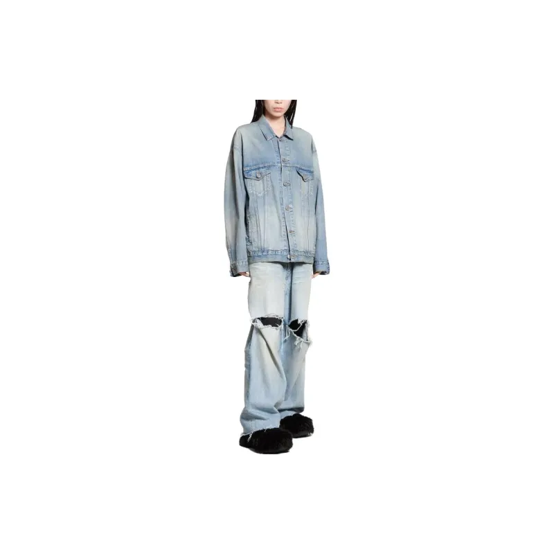 Balenciaga Graphic Printed Denim Jacket-1
