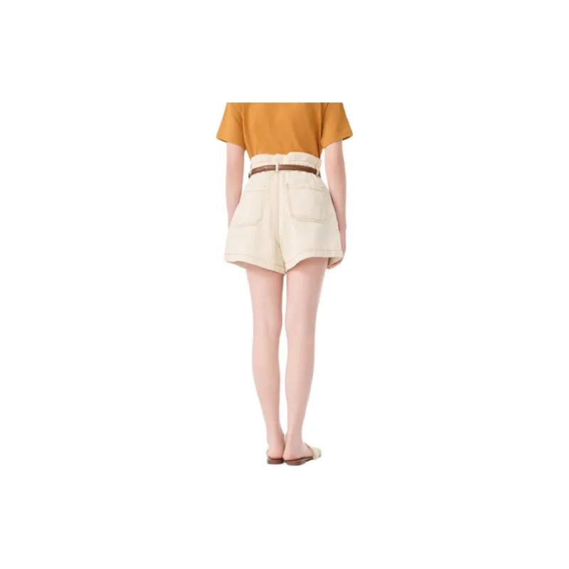 EICHITOO Denim Shorts Women's Ecru-3