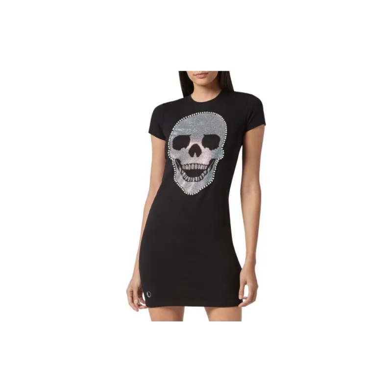 PHILIPP PLEIN Short Sleeved Dress Women's Black-1