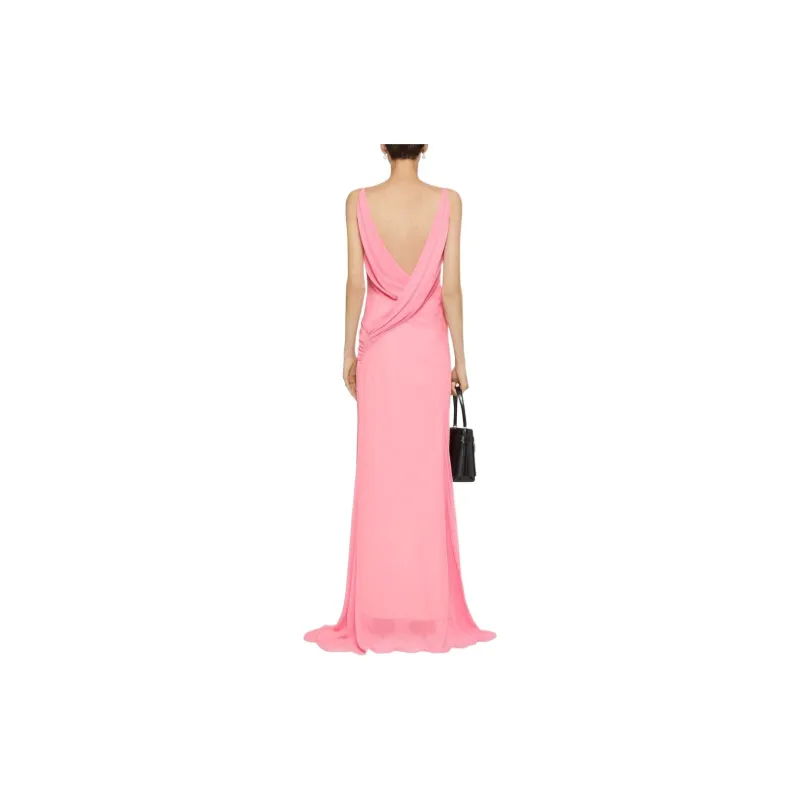 GIVENCHY Evening Draped Dress In Silk With Chains Slip Dresses Women's Pink-2
