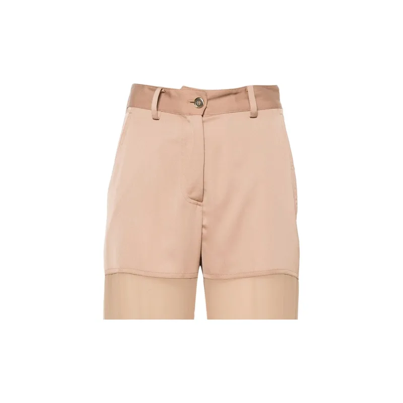 PINKO Georgette Crepe Mid Rise Cargo Trousers-5
