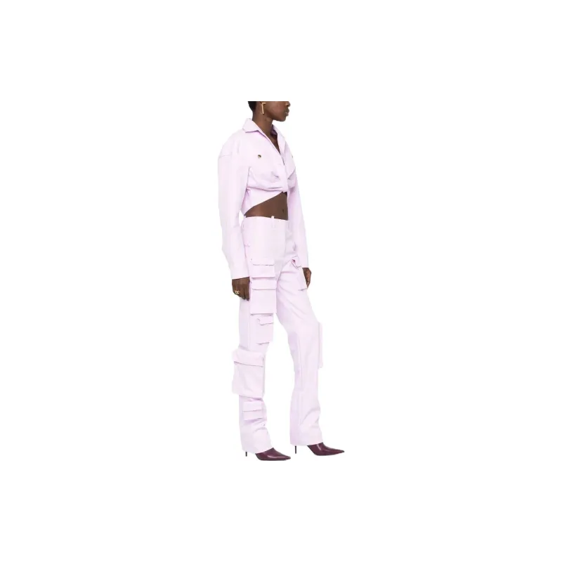 OFF WHITE Twisted front Cropped Cotton Jacket-3