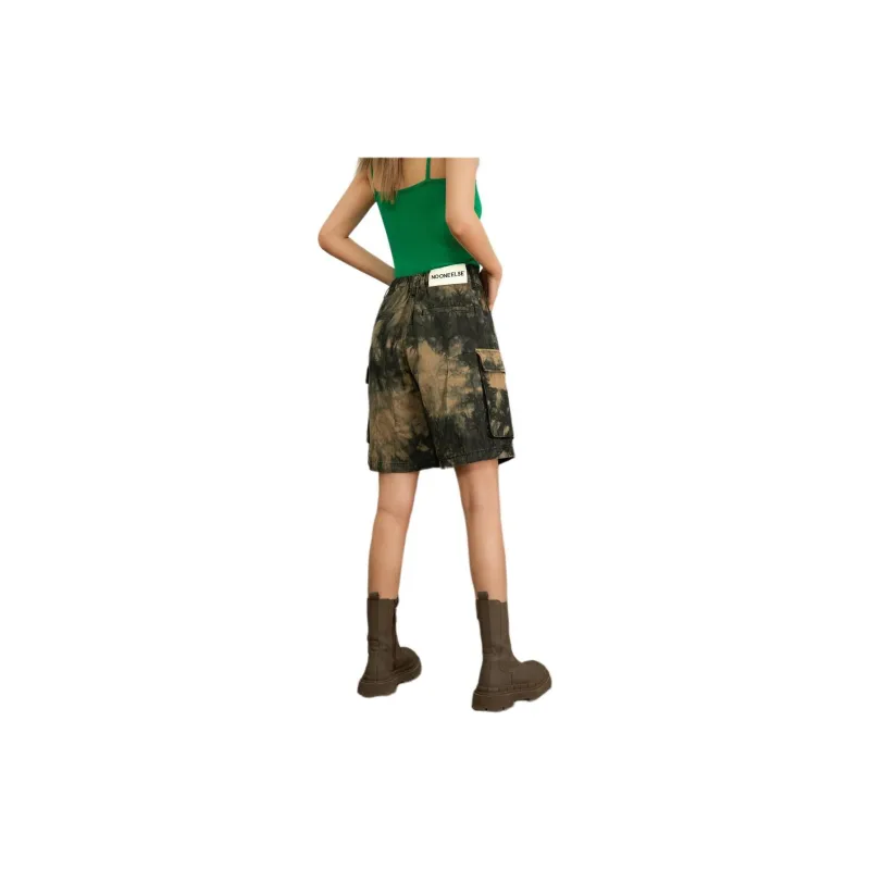 NO ONE ELSE Casual Shorts Unisex Green Camouflage-1