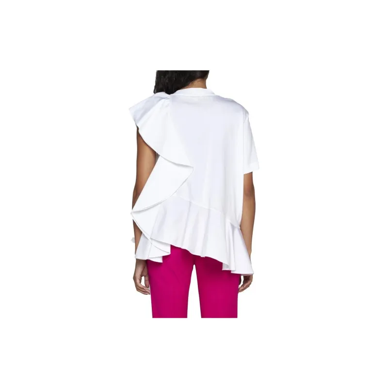 Alexander McQueen Asymmetric Ruffled Crewneck Top-3