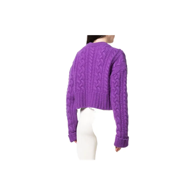 AMIPARIS Cable Knit Cropped Jumper-2
