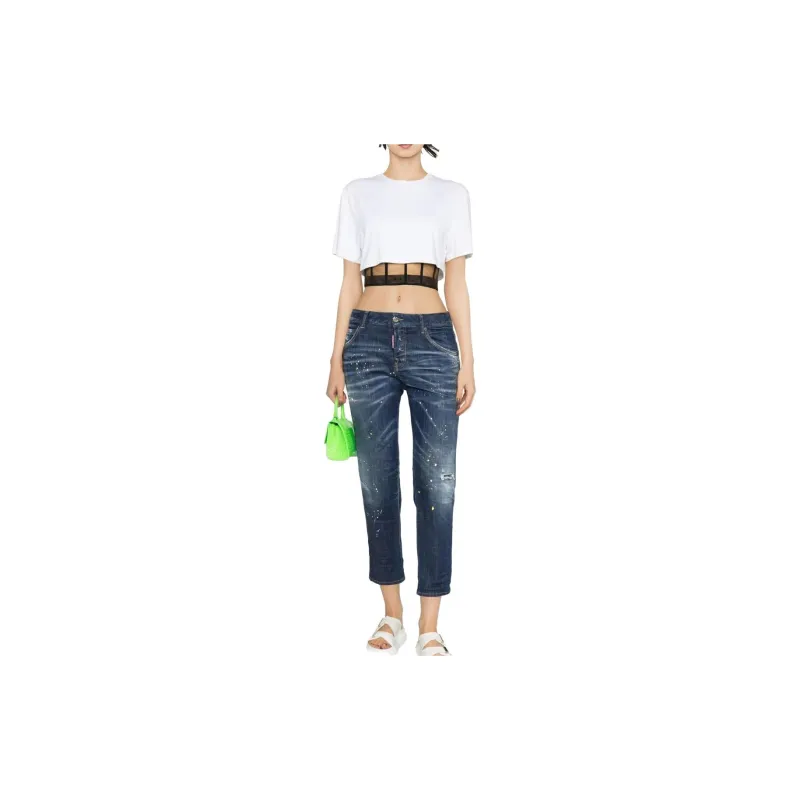 DSQUARED2 Low rise Paint splatter Jeans-1