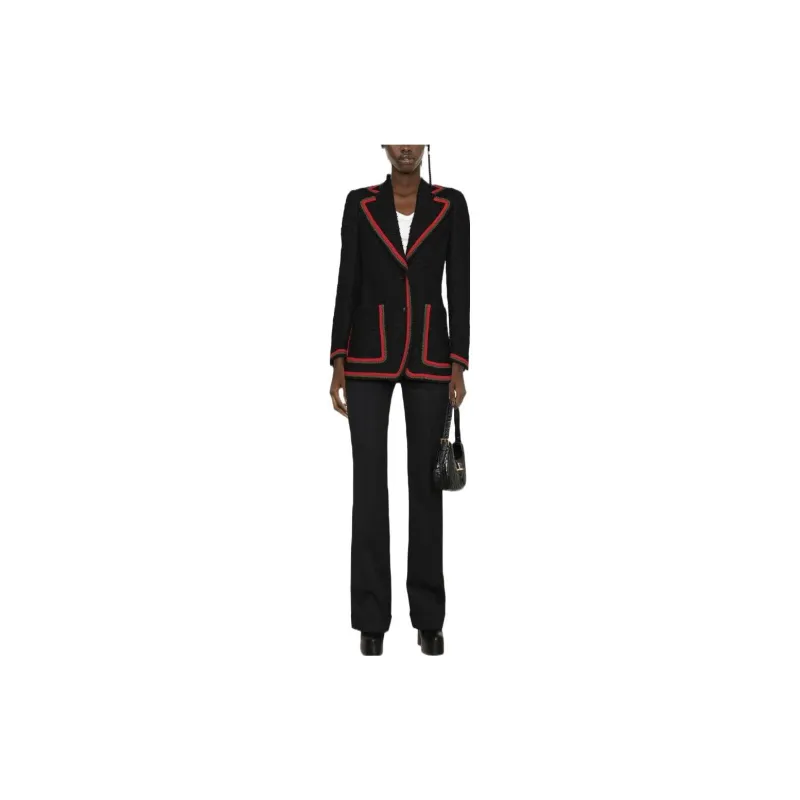 GUCCI Contrasting trim Single breasted Blazer-1