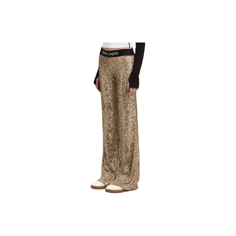 PALM ANGELS Sequin design Flared Trousers-3
