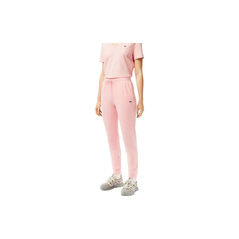 LACOSTE Knitted Sports Pants Women's Pink Water Lily-3