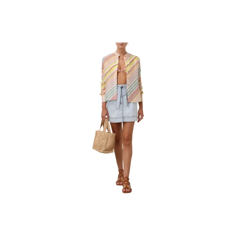 Zimmermann SS24 Denim Short Skirts Women's Blue Smoke-2