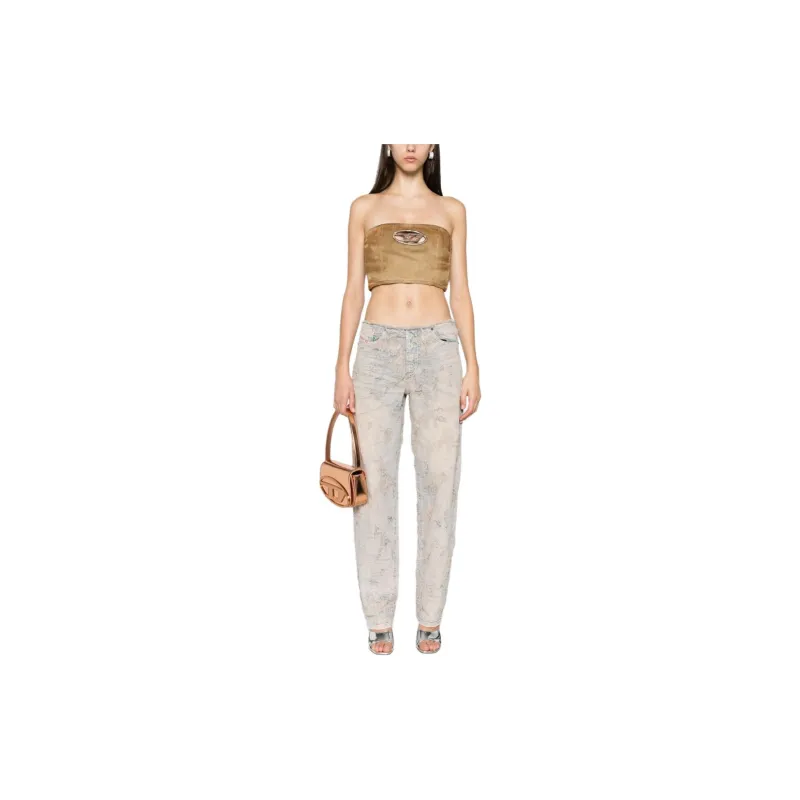 DIESEL Logo Patch Distressed Jeans-3