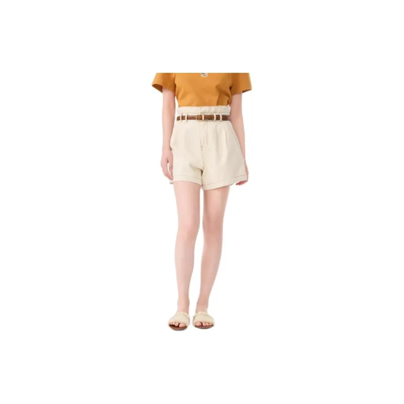 EICHITOO Denim Shorts Women's Ecru-2