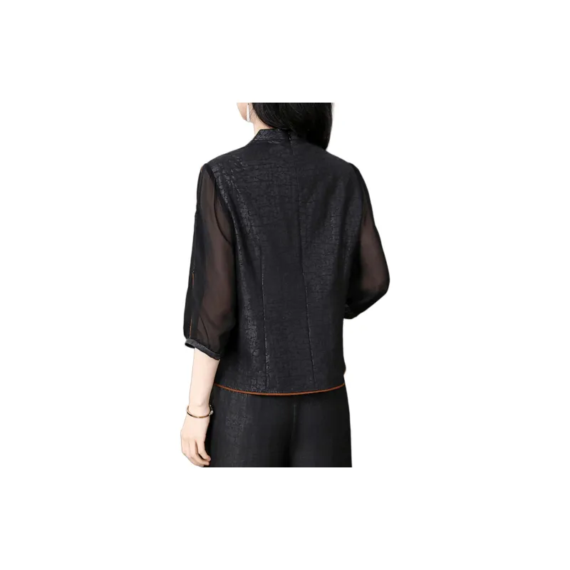 Yi Mengyuan Silk Shirt Women's Black-1