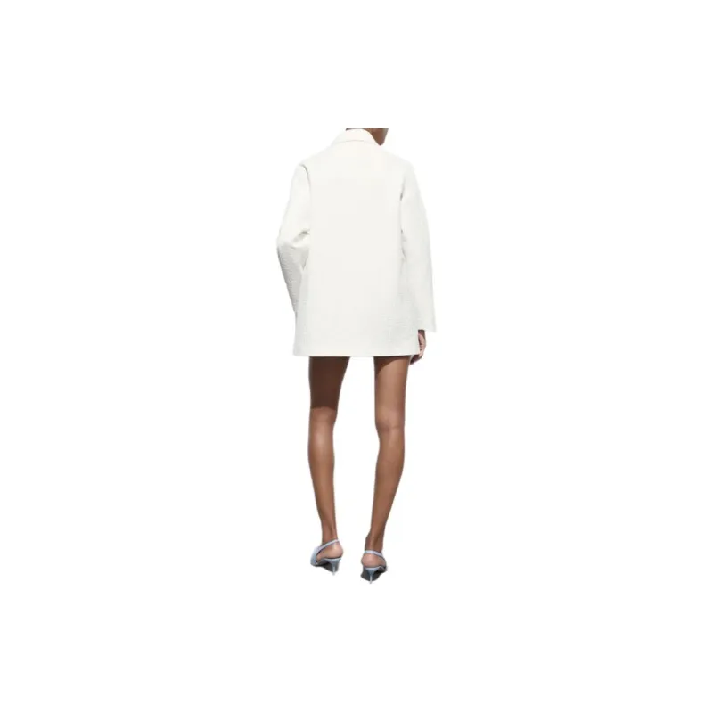 ZARA Coats Women's Frosted White-2