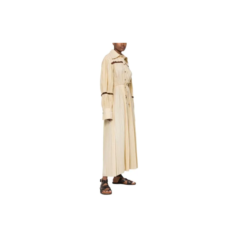 NANUSHKA Bead-embellished Pleated Shirt Dress-2