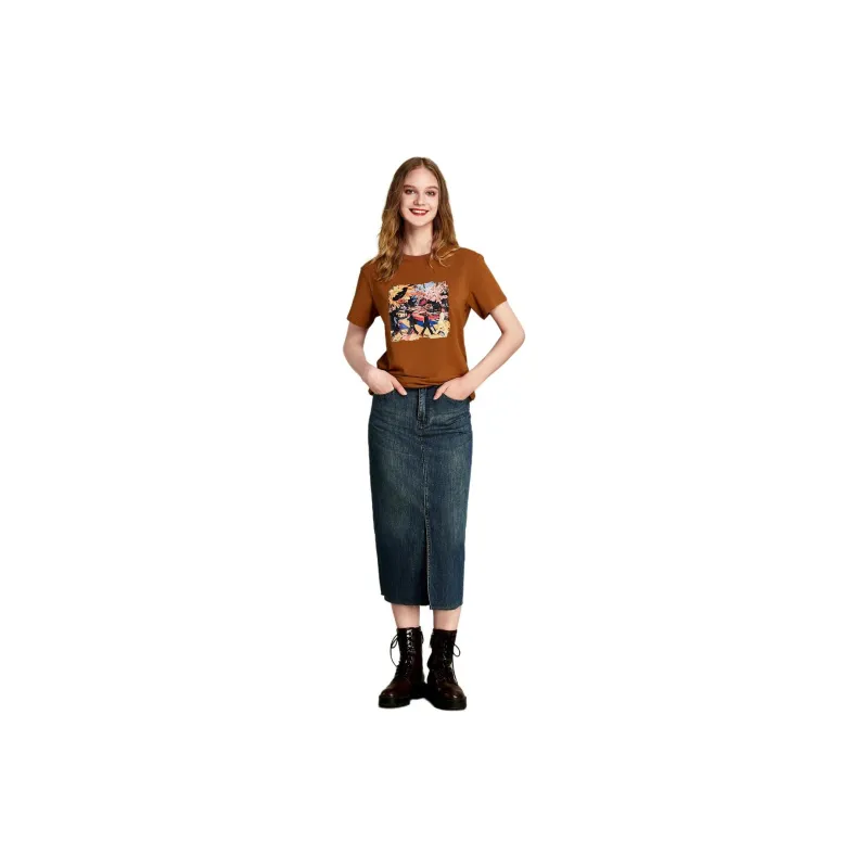 HAVVA Regular T Shirt Women's Caramel-1