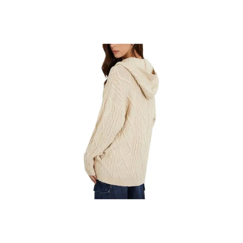GUESS Chiba Full-Zip Sweater Jackets Coats Women's Umber-3