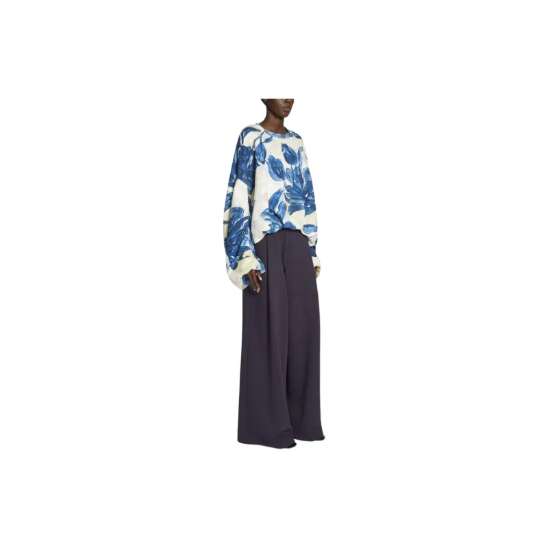 DRIES VAN NOTEN Wide leg Cotton Track Pants-3