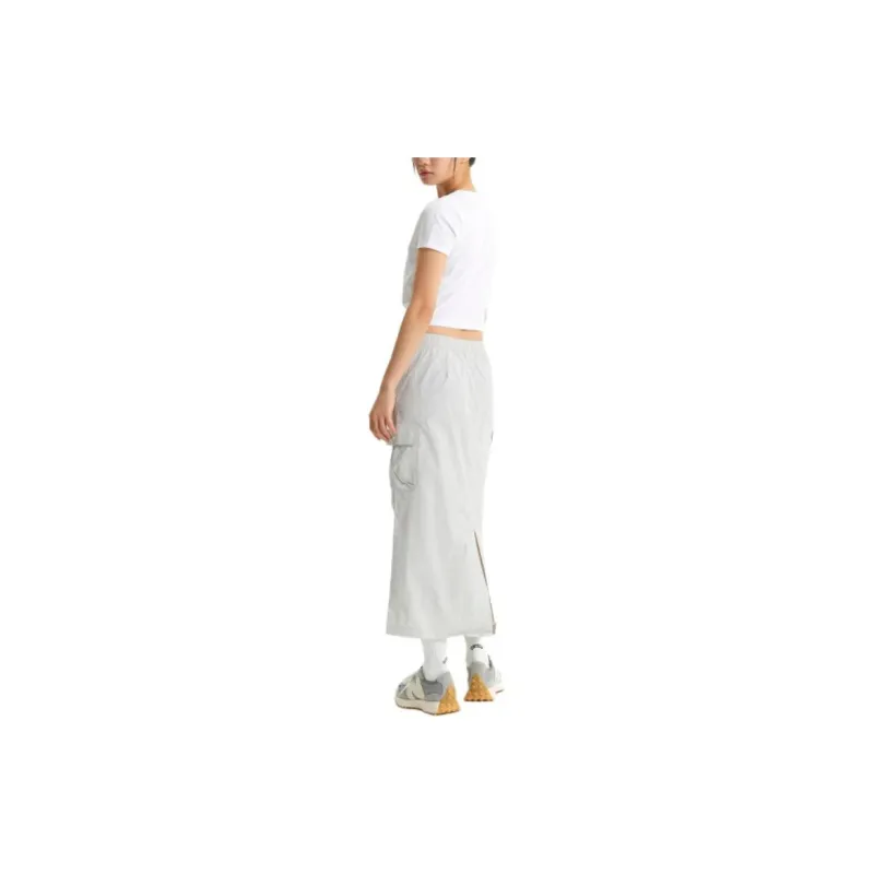New Balance Gonna Cargo In Tessuto Leggero Casual Long Skirts Women's Light Gray-3