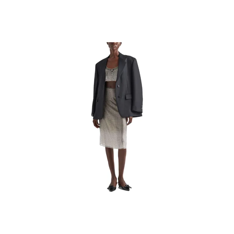PRADA Casual Long Skirts Women's Silver-2