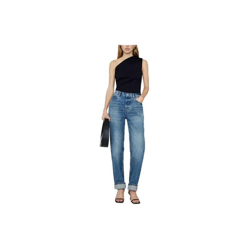 Anine Bing Camila One shoulder Ribbed Top-1