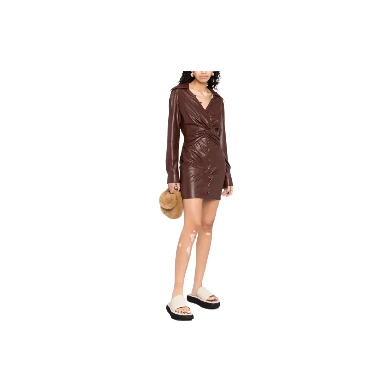 NANUSHKA Draped Mini Wrap Dress-1