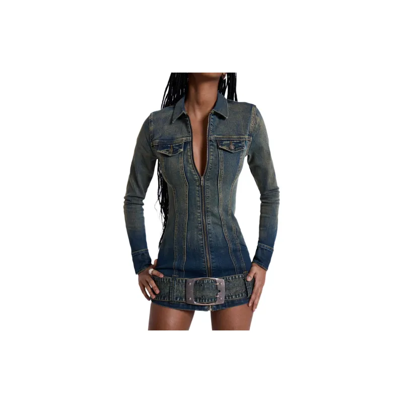 Jaded London Long Sleeved Dresses Women's Dark Blue-3