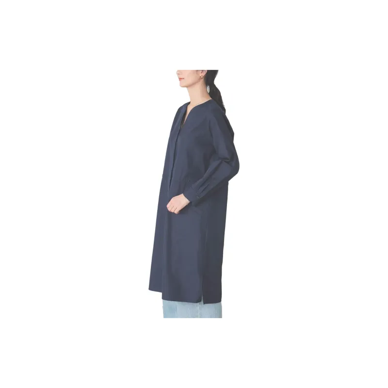 Beams Long-Sleeved Dresses Women's Marine Blue-2