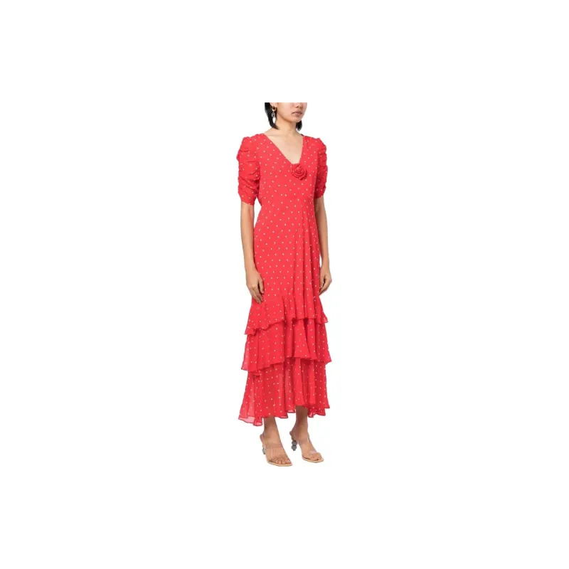 Rixo Short-Sleeved Dresses Women's Red-3