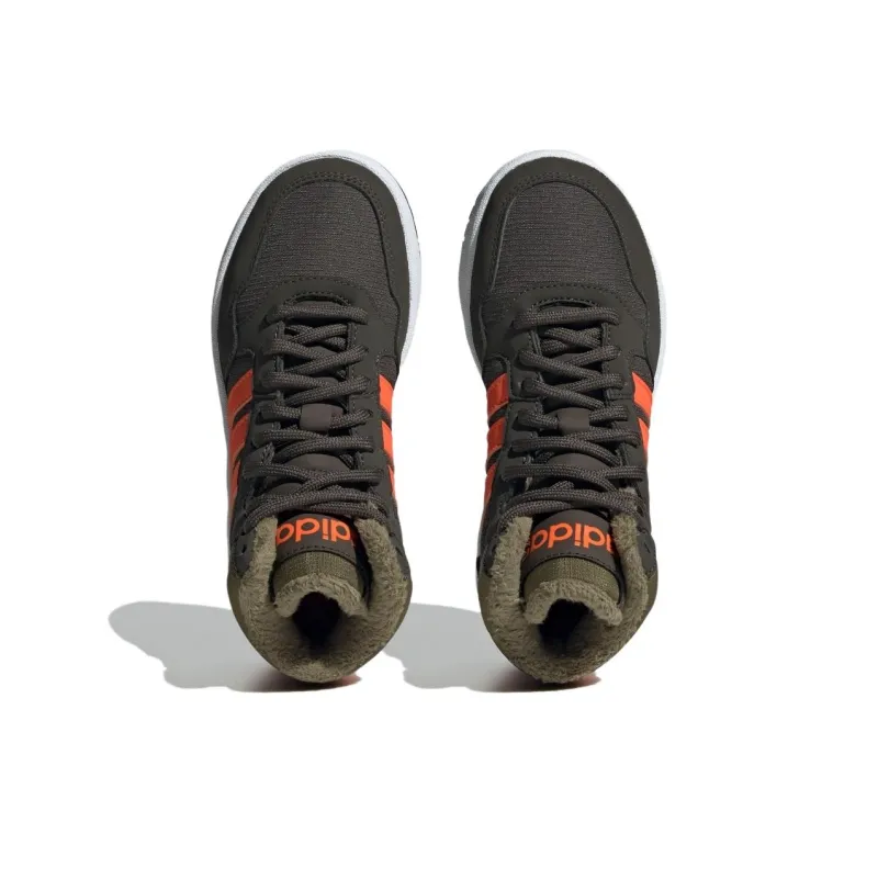 Hoops 3.0 Adidas Neo Mid J 'Shadow Olive Impact Orange'-2