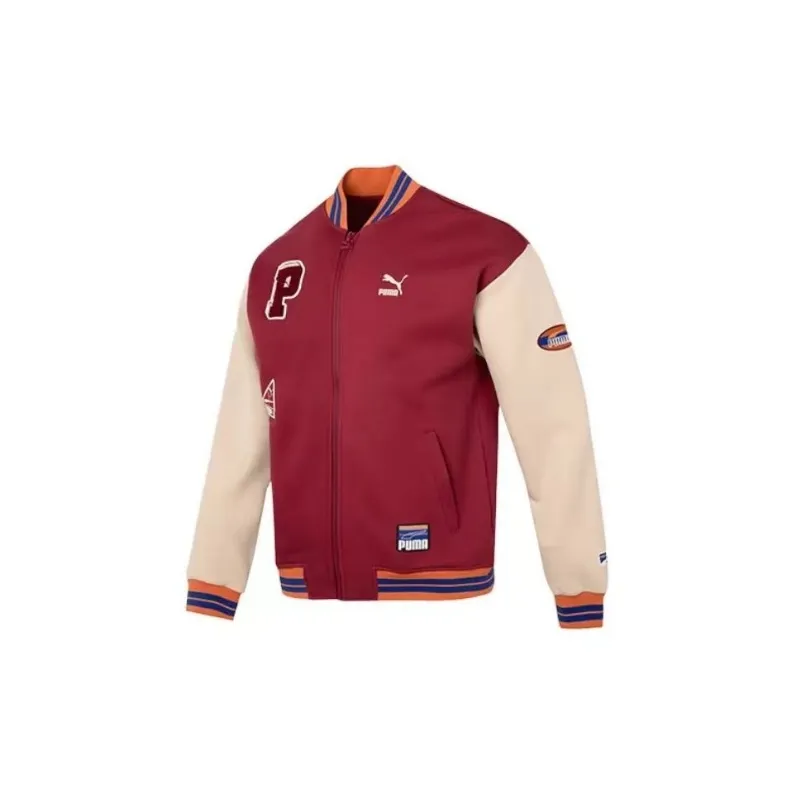 PUMA Baseball Jacket Women's Burgundy-1