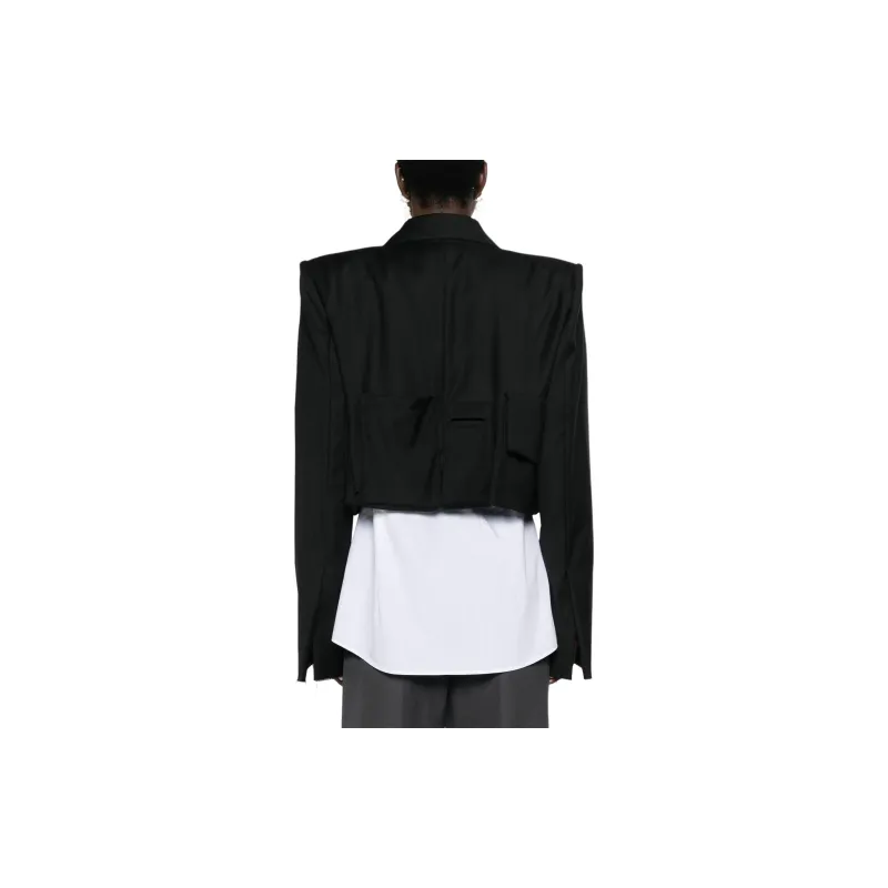NATASHA ZINKO Cropped Wool Blazer-2