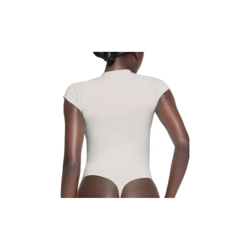 SKIMS ESSENTIAL T-SHIRT BODYSUIT Bodysuits Women's STONE/Stone Color-2
