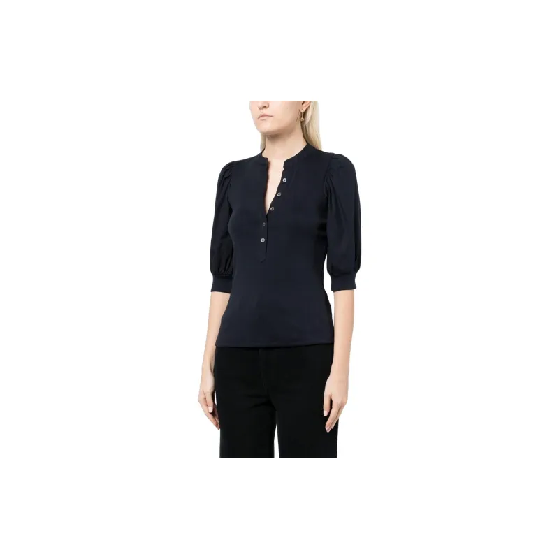 Veronica Beard Button up Puff Sleeves Top-3