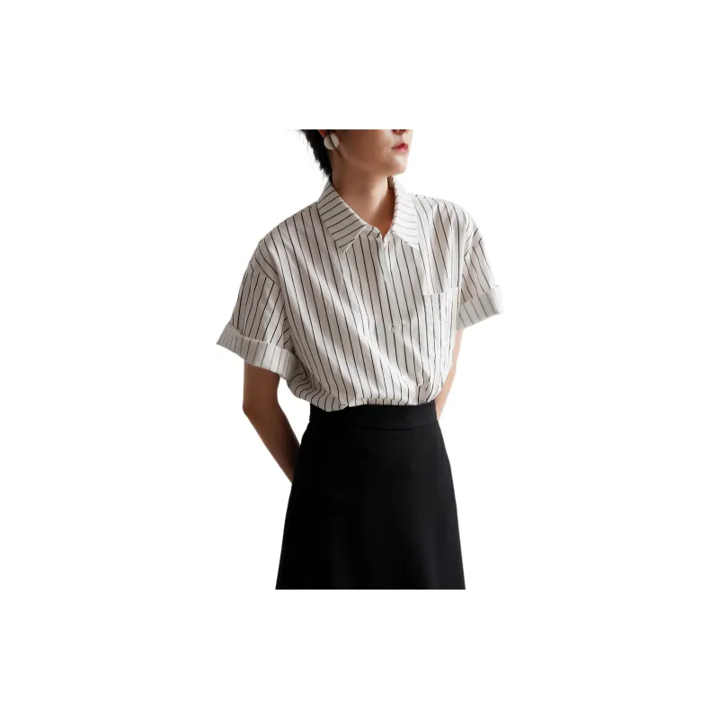 SHALLOW STREAMS Shirt Women's Black White-1
