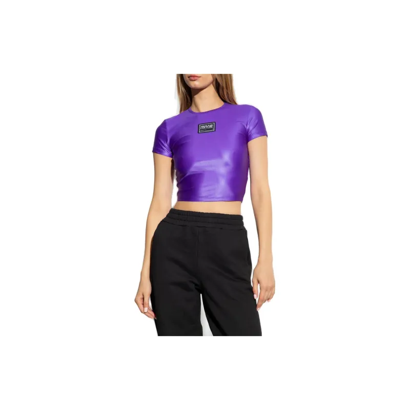 VERSACE JEANS COUTURE Logo patch Cropped T shirt-1