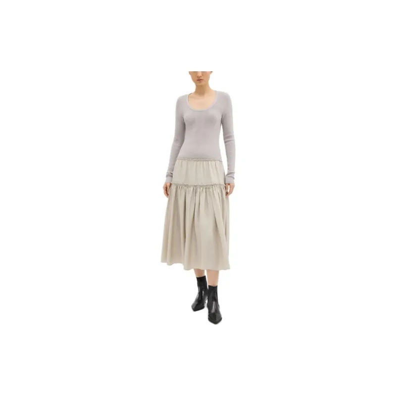 THEORY Long-Sleeved Dresses Women's Lime Gray-1
