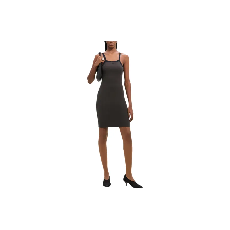 COURREGES Contrast Mini Dress 'Mud Brown/Black'-2