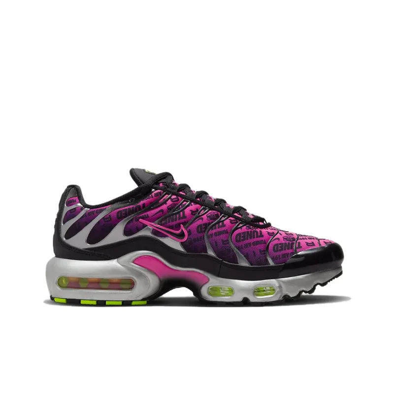 Nike Air Max Plus Shock Absorbers With Slip Resistant Features Low Top Kids Lifestyle Shoes Purple Black Teenagers-1