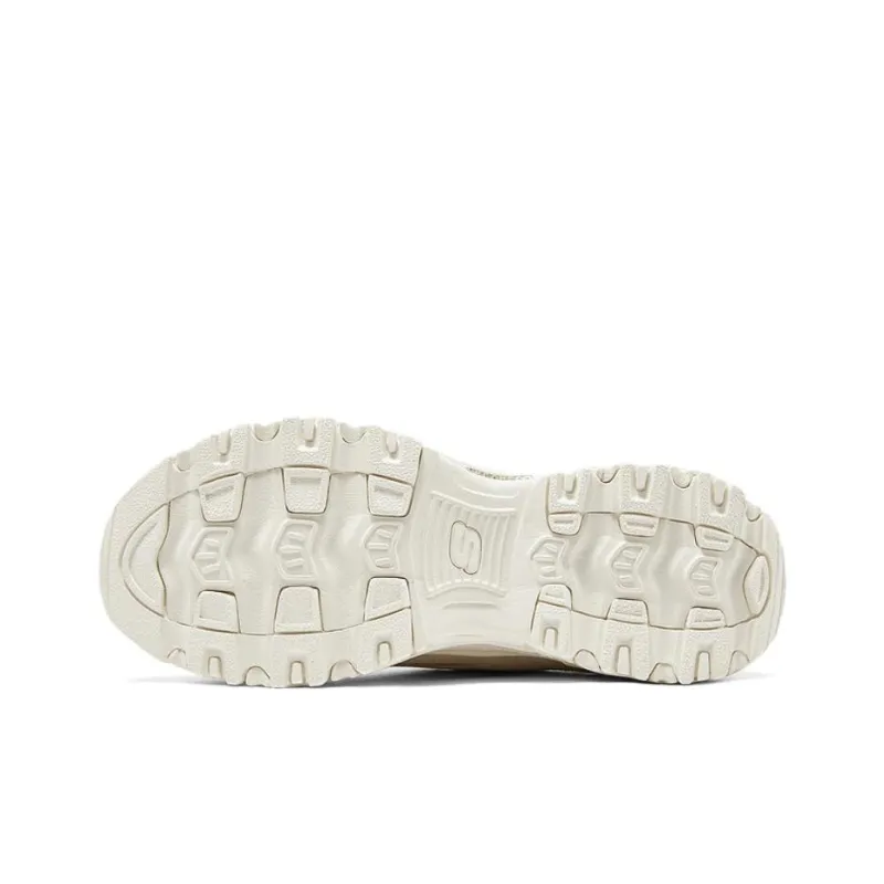 Skechers DLITES Cushioning Anti Slip Wear Resistant Breathable Coverage Warm Low Top Chunky Sneakers Women's Ecru-5
