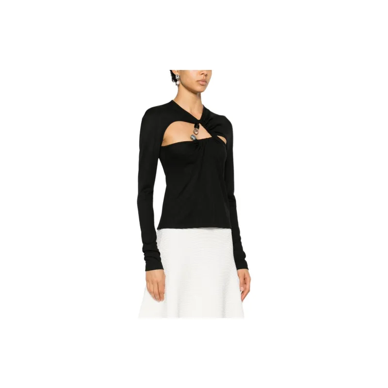 Christopher Esber Tri Crystal-stone Long-sleeve Top-3