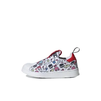 Hellokitty x Adidas Originals SUPERSTAR 360 Durable Breathable Low Top Skateboard Shoes White Red Kids'