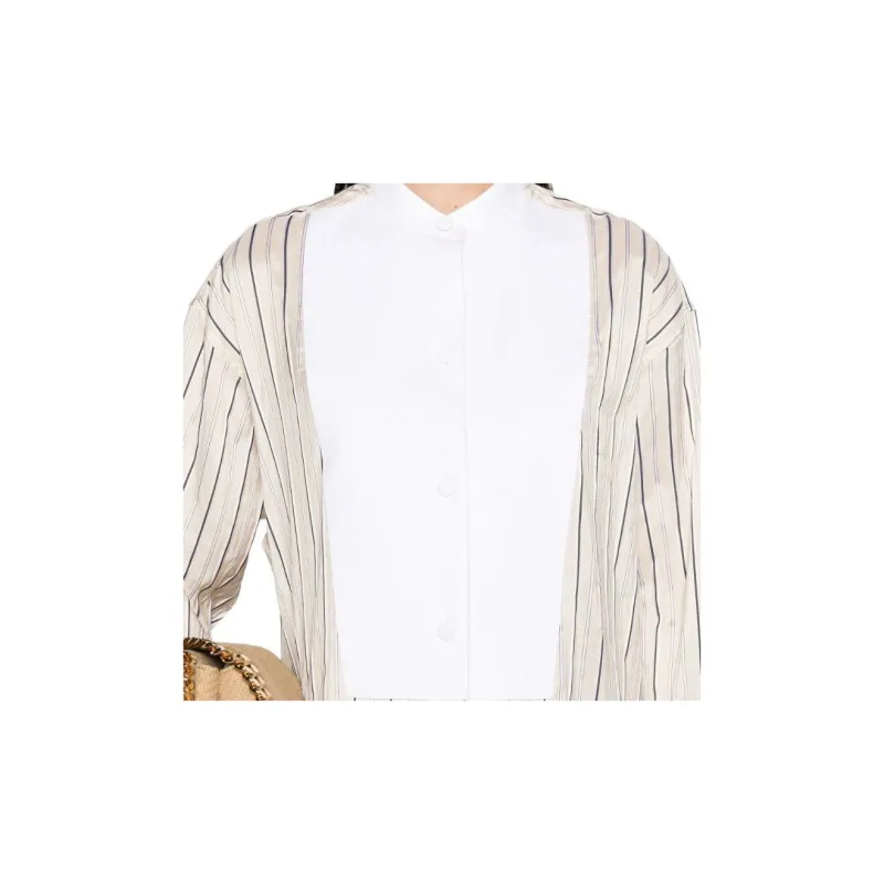 Stella McCartney Curved Hem Panelled Striped Shirt-4