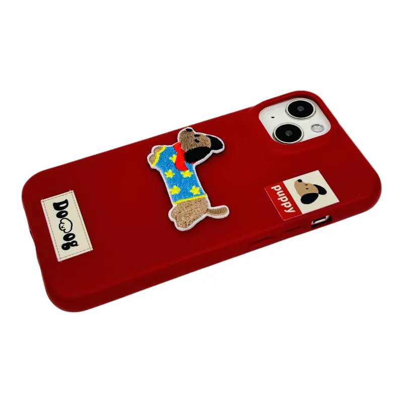 TPU Material Embroidered Star Bacon Dog Phone Cases Compatible With IPhone 16/15 Pro Max/Apple 13/14 Pro Max/12-3
