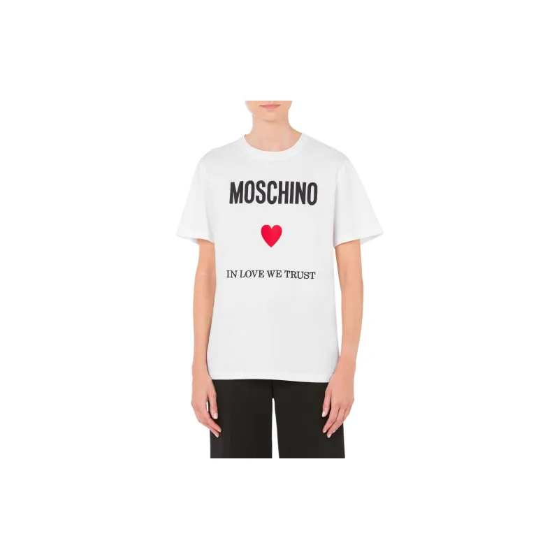 MOSCHINO Logo Embroidered Crewneck T Shirt-1