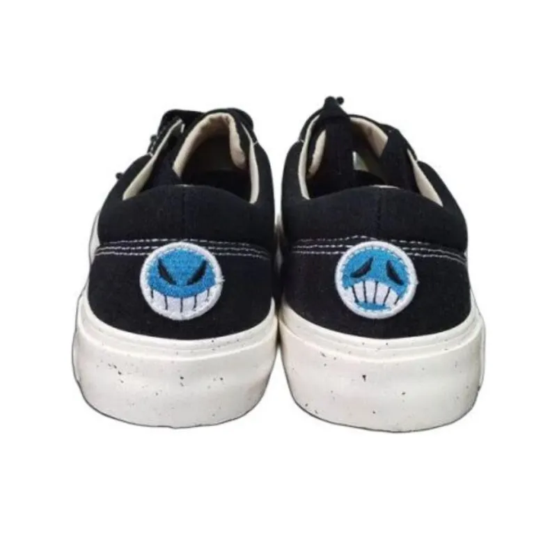 Kappa One Piece Portgas D. Ace Anti-Slip Wear-Resistant Breathable Lightweight Low-Top Canvas Shoes Unisex Black-4
